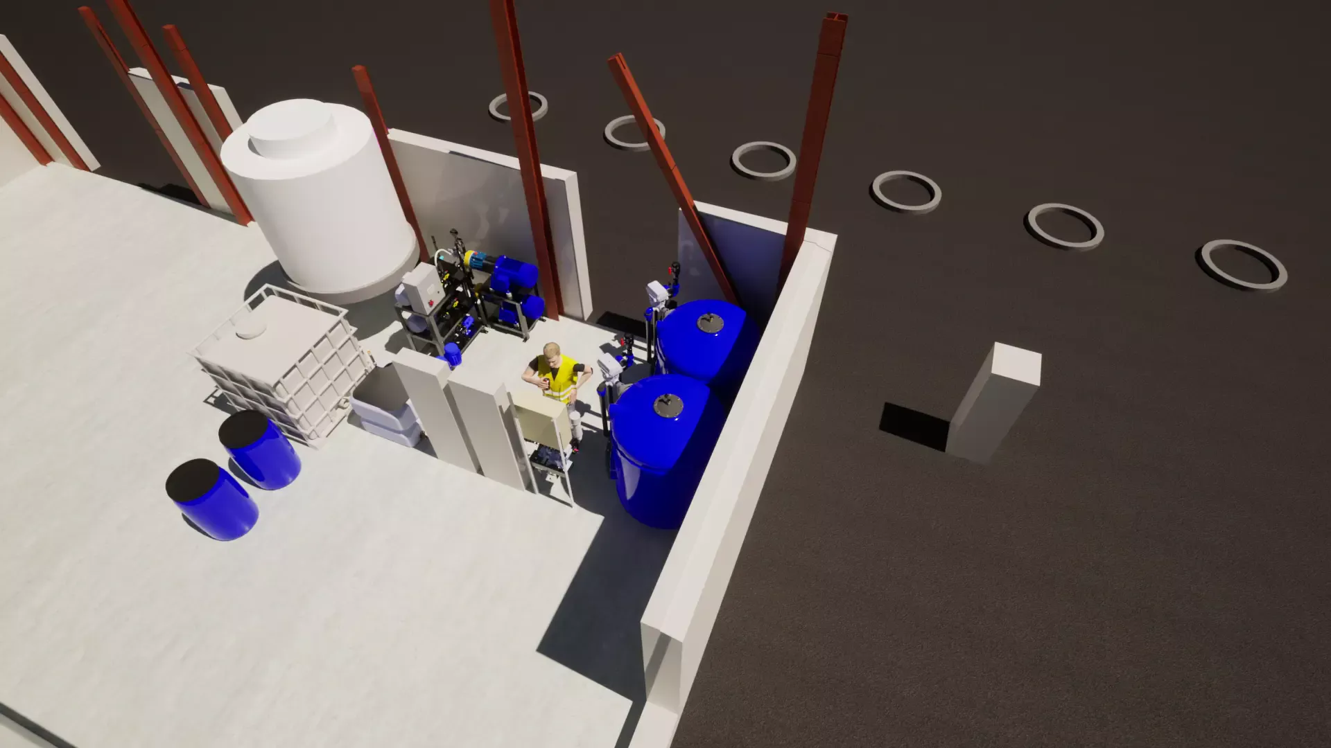 Vattenreningsverk Wist last och buss 3D ritning